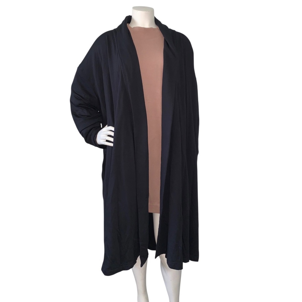 Live in French terry basic black cardigan size 2X